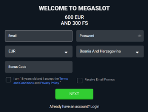 megaslot bonus code